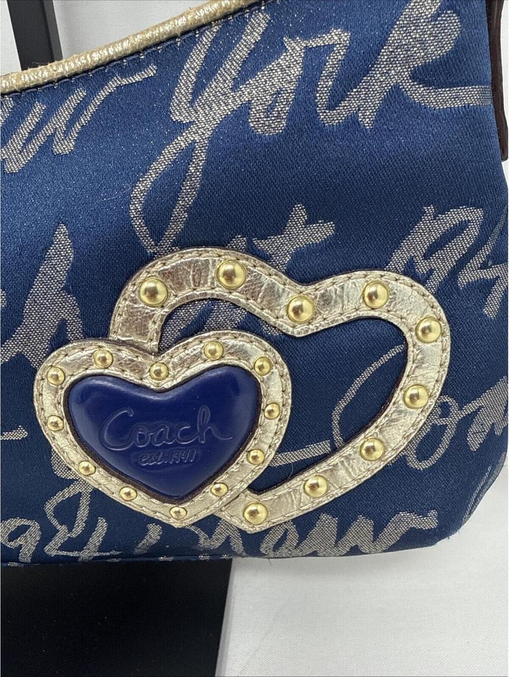 Coach Poppy Signature Script New York 1941 Navy/Gold/Metallic - Picture 2 of 15